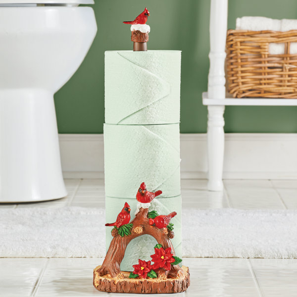 The Holiday Aisle® Demonie Poinsettia Cardinal Free Standing Toilet